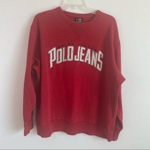Vintage Polo Jeans Ralph Lauren Red Sweatshirt